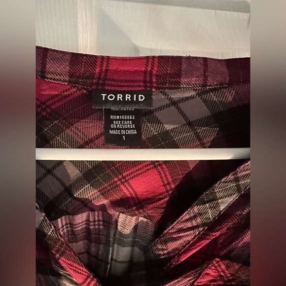 Torrid size 1 plaid blouse - Picture 2 of 3